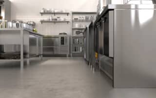 Explore the best commercial kitchen flooring options with In Home Flooring—durable, clean vinyl floors enhance safety and style in busy kitchens.