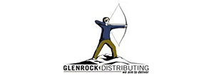 Logo: Archer on mountain, Glenrock Distributing