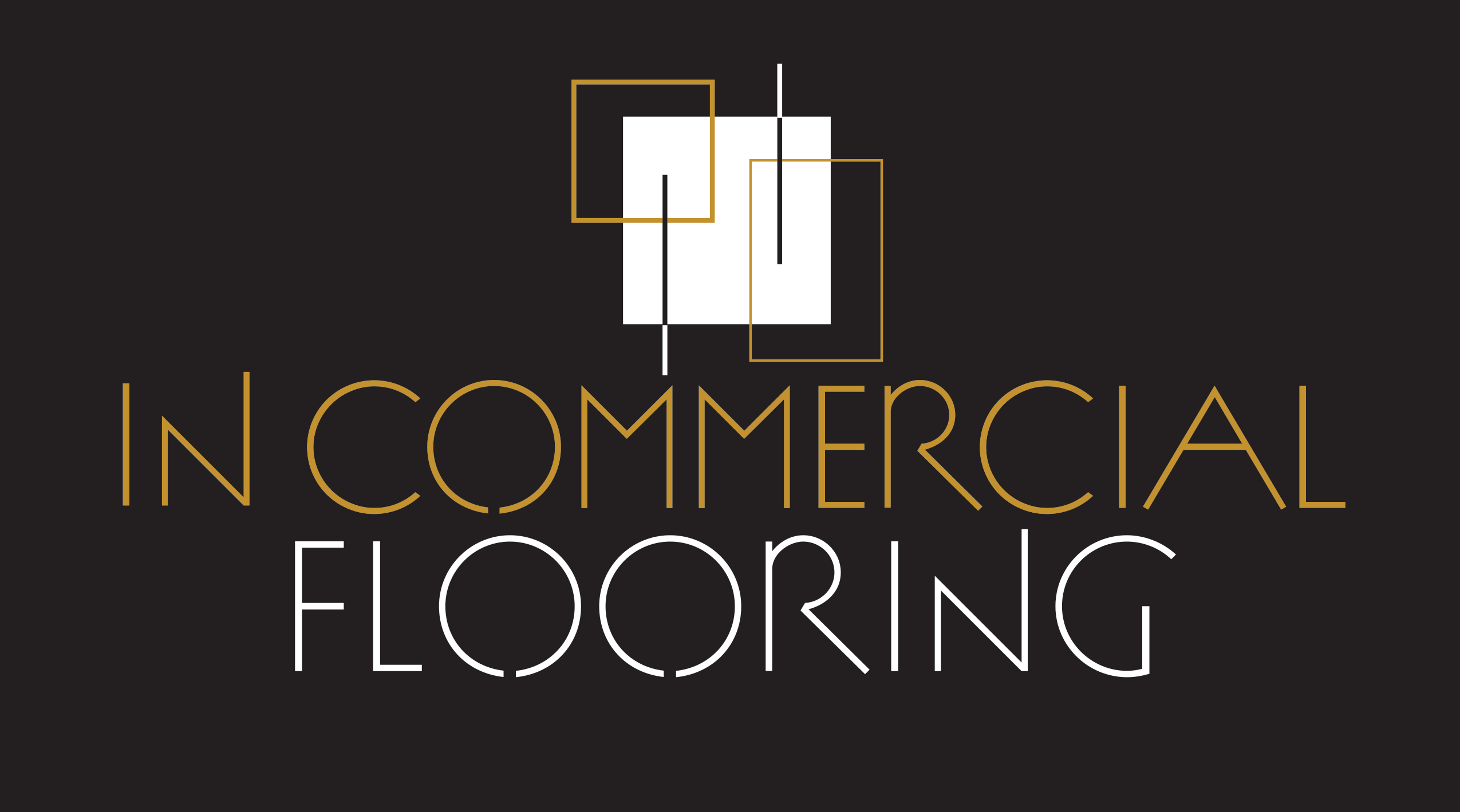 InCommercialFlooring Logo.FINAL.2 InCommercial Flooring logo with geometric gold accents